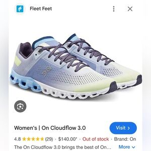 On cloudflow sneakers 9.5 womens